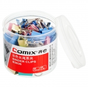 【满49包邮】齐心 B3635长尾夹票夹 5# 19mm 40只/筒