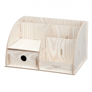 【满49包邮】齐心 B2231 木质DIY组合收纳盒笔筒